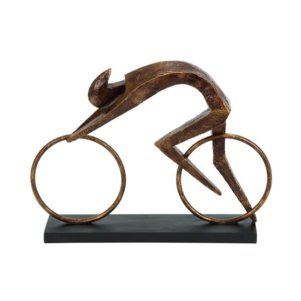 Porch & Den Hueguenot Resin Bicycler Figure