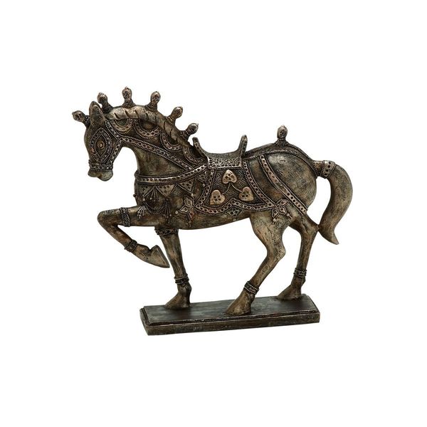 Brown Polystone Resin 10-inch Horse Statue - Overstock - 12175018