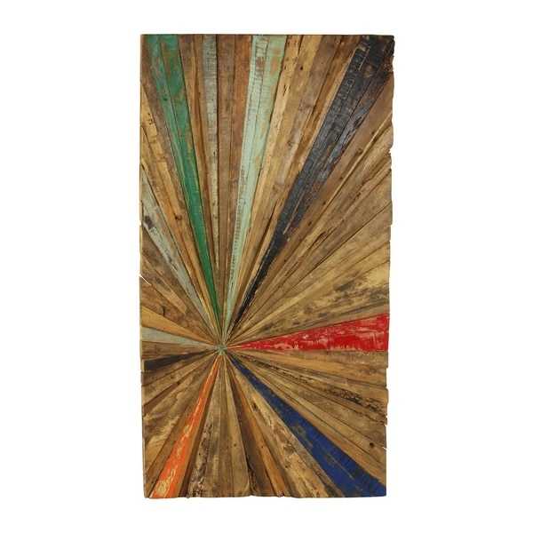 60 X 32 Eclectic Multi Color Reclaimed Wood Sunburst Wall 60 X 32 Eclectic Multi Color Reclaimed Wood Sunburst Wall Decor By Studio