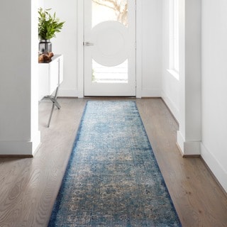 Traditional Light Blue/Ivory Runner