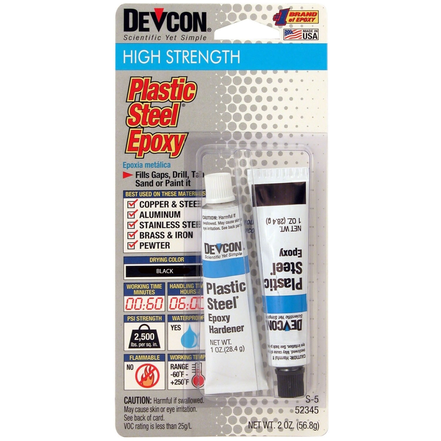 Devcon 52345 2 Oz Plastic Steel Epoxy eBay