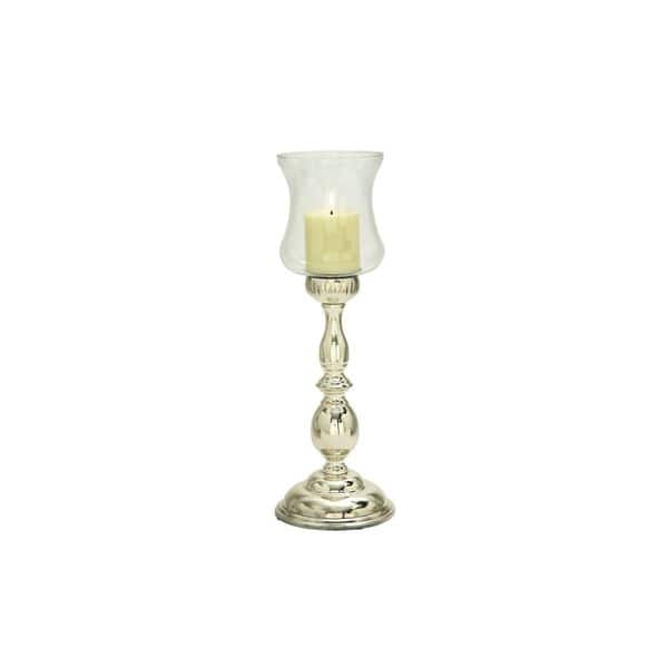 Traditional Metal and Glass Hurricane Candle Holder Bed Bath & Beyond
