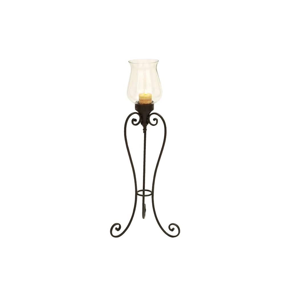 Metal and Glass Tripod Candle Holder