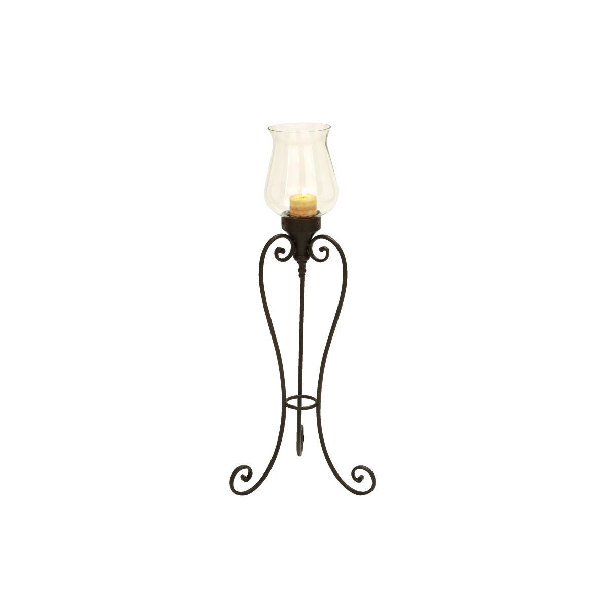 Metal and Glass Tripod Candle Holder