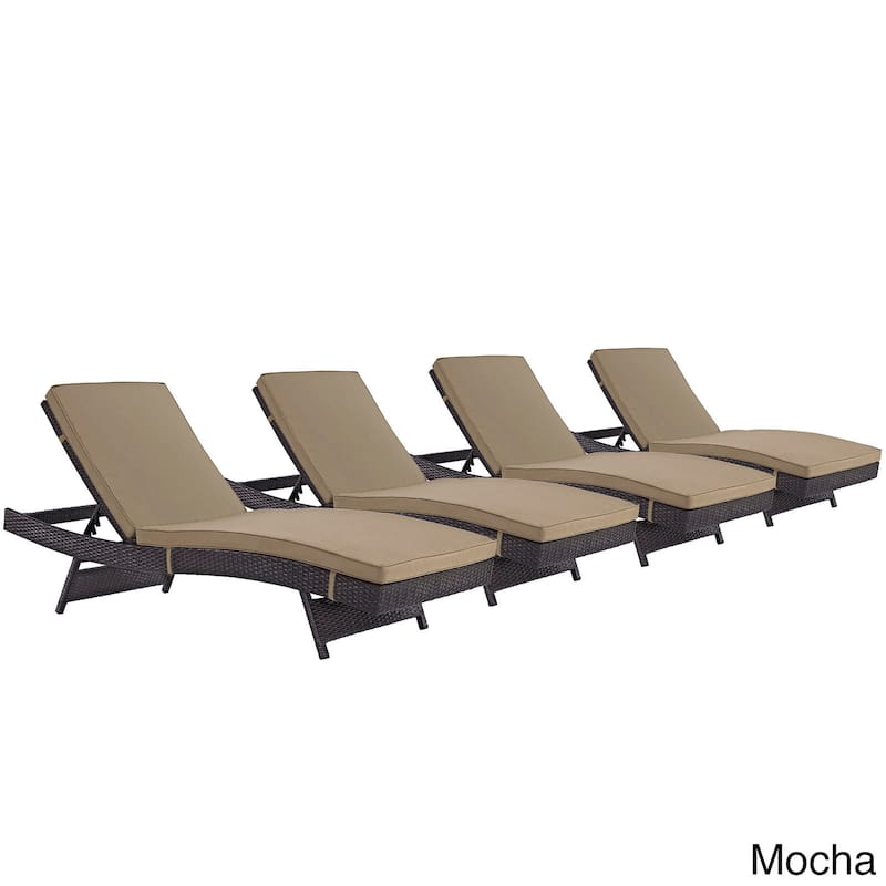 Bocabec Chaise Outdoor Patio (Set of 4) by Havenside Home - Espresso Mocha