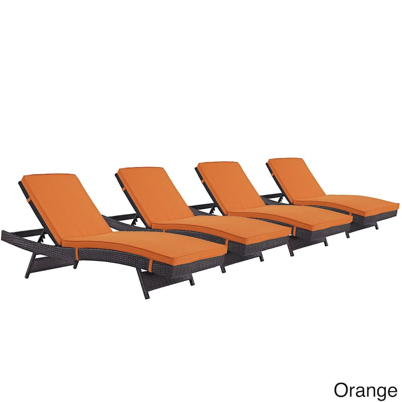 Bocabec Chaise Outdoor Patio (Set of 4) by Havenside Home - Espresso Orange