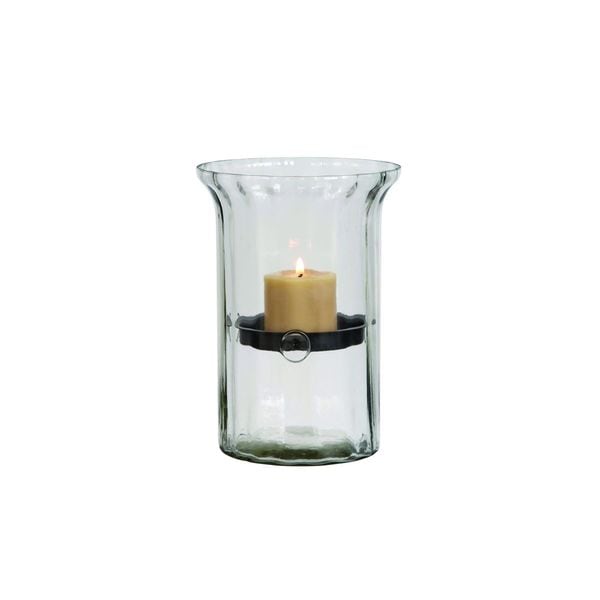 Glass/Metal 9-inch Wide x 12-inch High Candle Holder