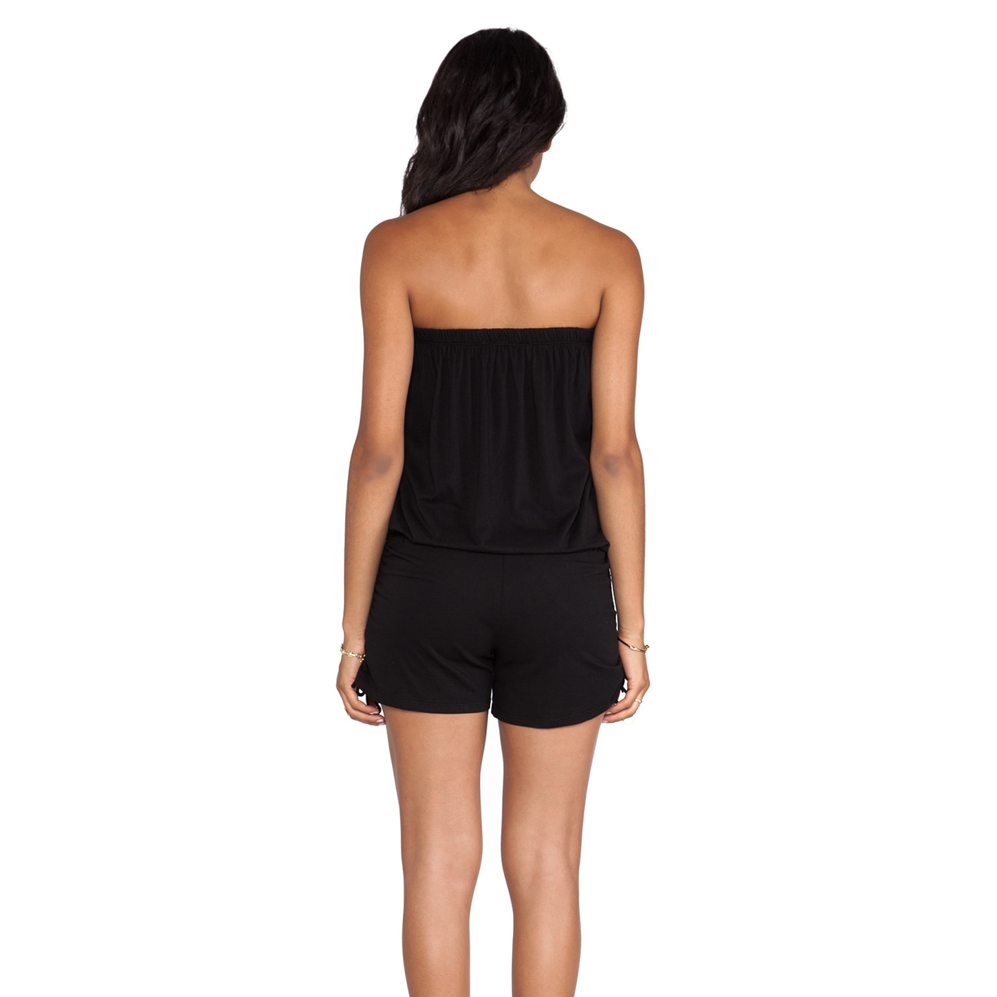 strapless cotton romper