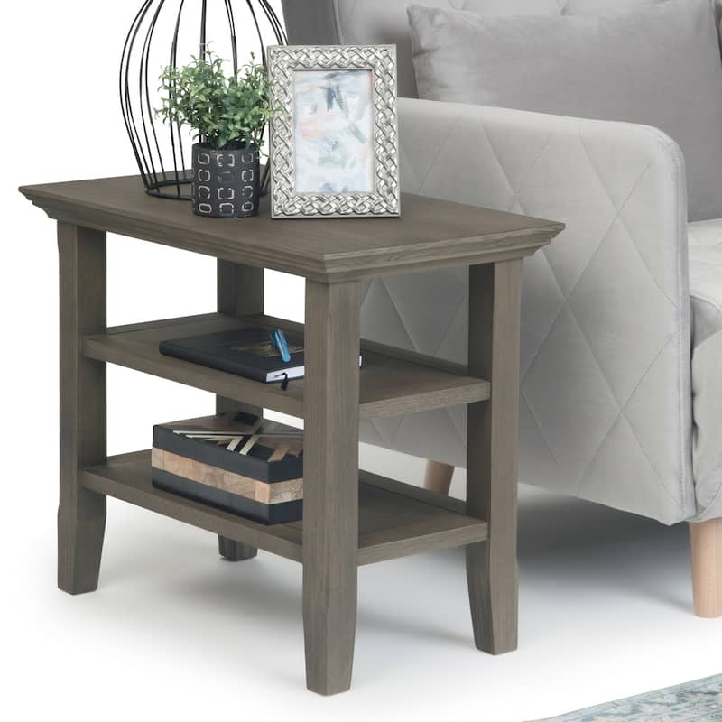 WYNDENHALL Normandy Wood Side Table - 14 Inches wide - Farmhouse Grey
