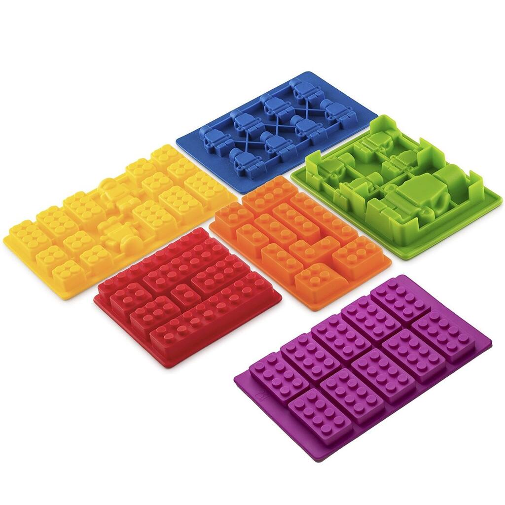 LEGO-shaped 6-piece Silicone Baking Molds Set