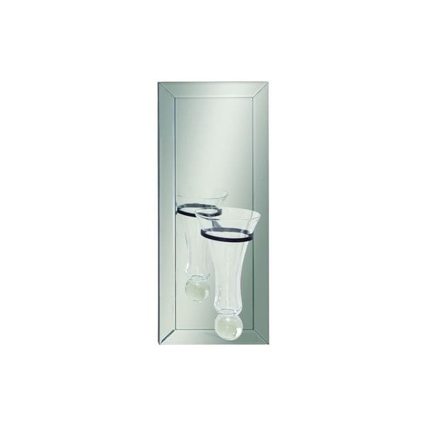 Black/Clear/Silver Glass Wall Vase