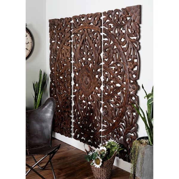 24 X 71 Large Hand Carved Natural Pine Wood Wall 24 X 71 Large Hand Carved Natural Pine Wood Wall