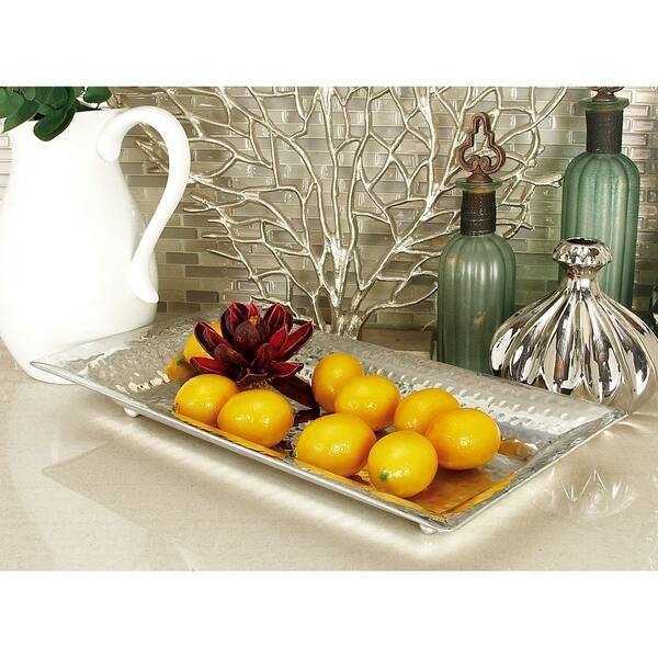 Silver Aluminum Tray (Set of 3) - 15 x 24 x 2