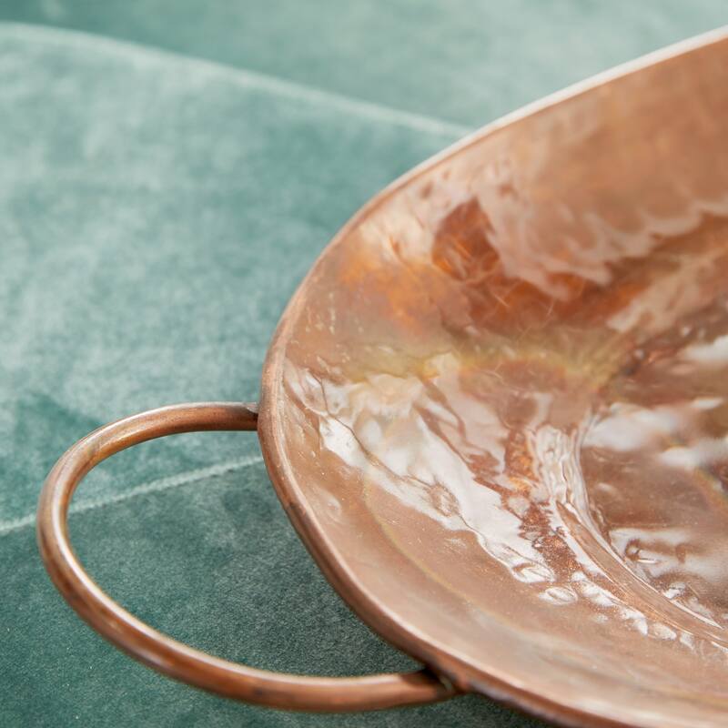 Copper Metal Living Room Decor Tray (Set of 3) - 13 x 27 x 3