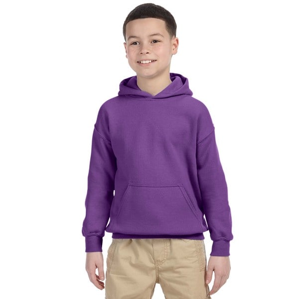 Heavy Blend Boy's Purple Cotton and Polyester Hooded Sweatshirt Free