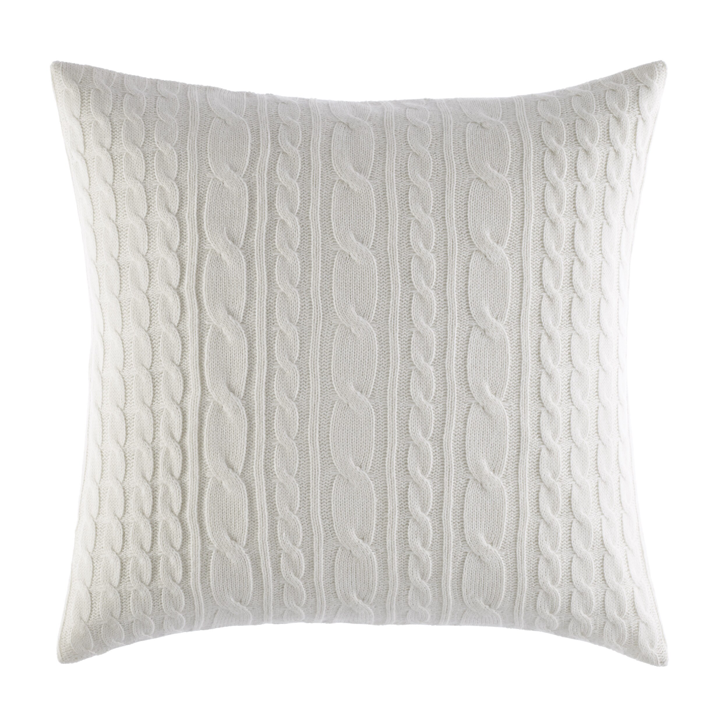 Shop Laura Ashley Ivory Cable Knit Decorative Pillow Free