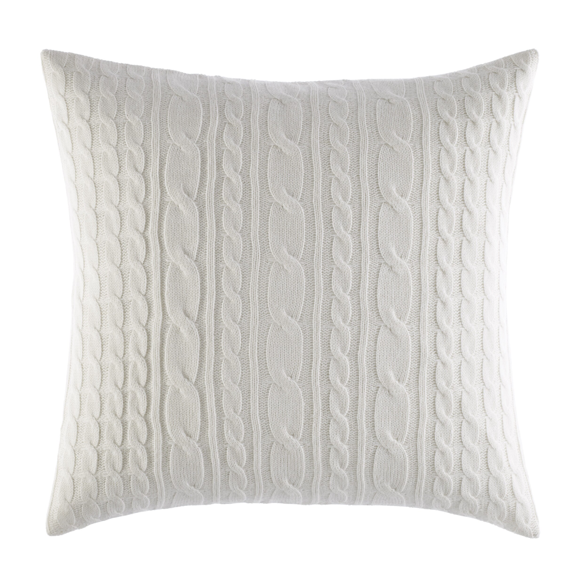 Shop Laura Ashley Ivory Cable Knit Decorative Pillow Free