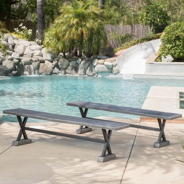 Belmond Outdoor Dining Bench (Set of 2) by Christopher Knight Home - On Sale - Overstock - 12180182