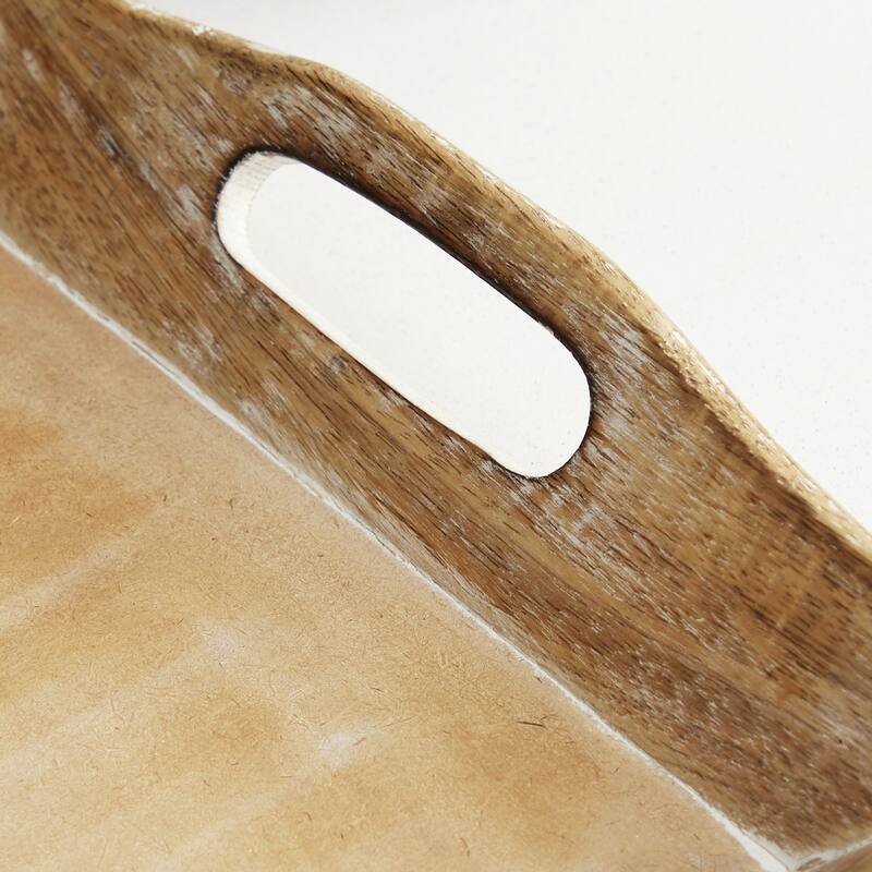 Brown Wooden Living Room Decor Tray (Set of 2)