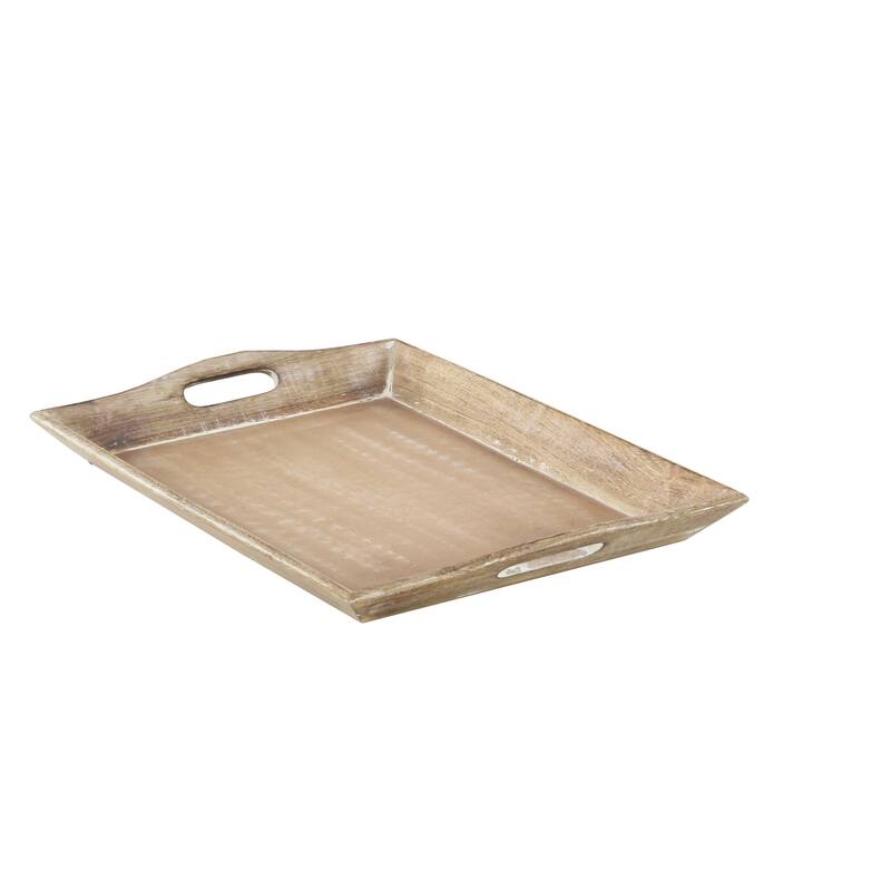 Brown Wooden Living Room Decor Tray (Set of 2)