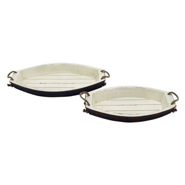 slide 1 of 1, White Fir Coastal Tray (Set of 2)