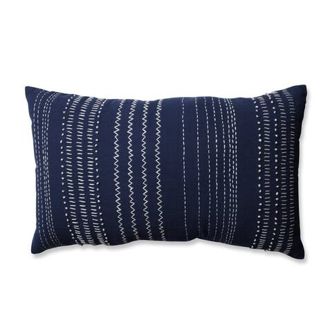Pillow Perfect Tribal Stitches Navy-white Rectangular Throw Pillow