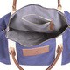 Personalized Navy Canvas & Leather Duffle Bag - Thumbnail 2