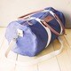 Personalized Navy Canvas & Leather Duffle Bag - Thumbnail 6