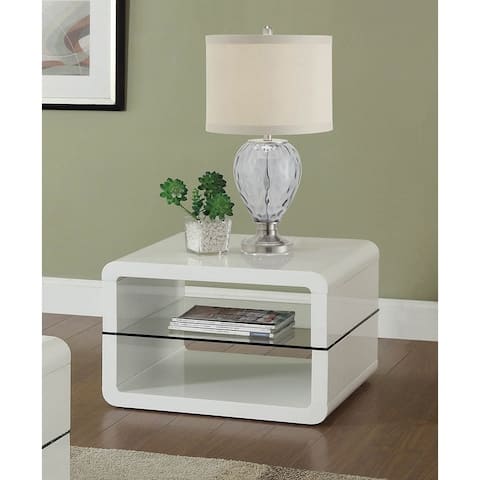 Coaster Company Modern White End Table - 23.50" x 23.50" x 15.75"