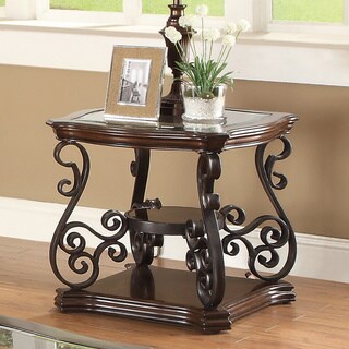 Coaster Furniture Laney Deep Merlot and Clear End Table