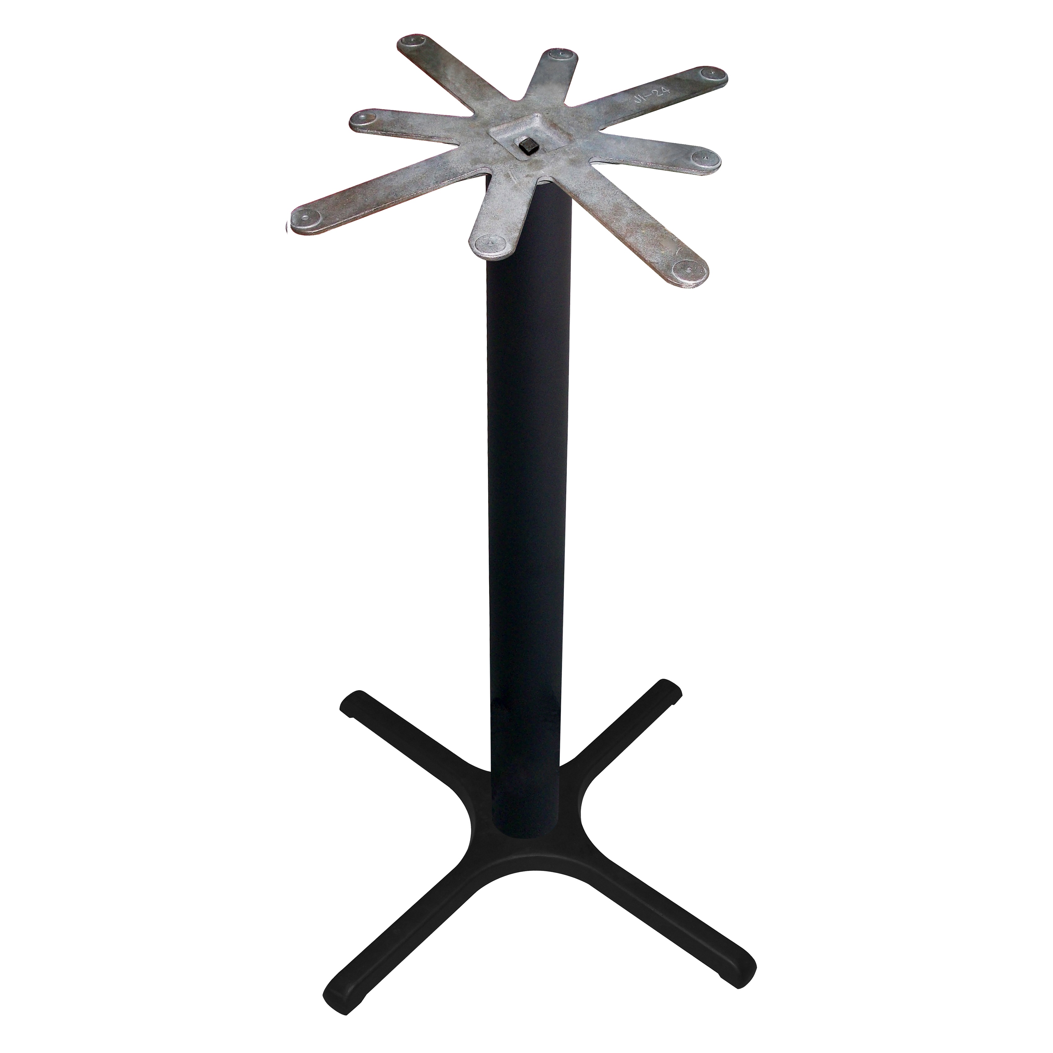 JI Bases Cast Iron 30 x 30inch 4prong Restaurant Table Base with 4