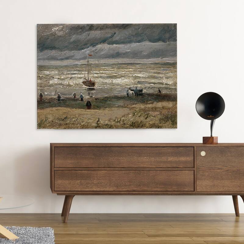 'View of Sea at Scheveningen' by Vincent Van Gogh Painting Print on Canvas