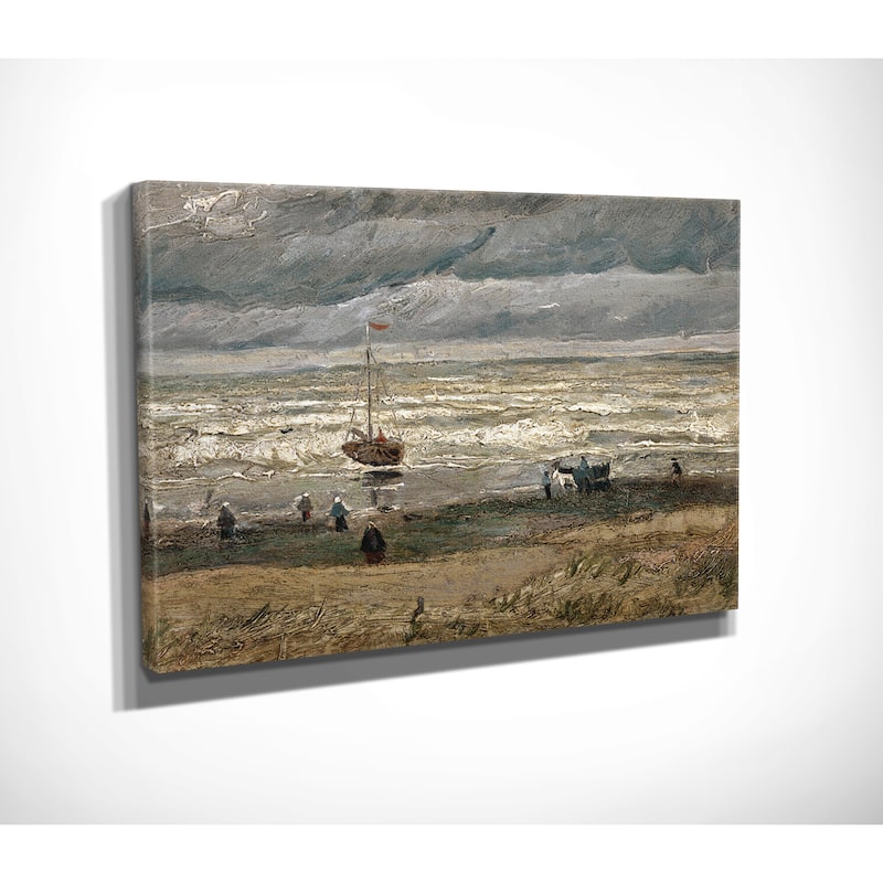 'View of Sea at Scheveningen' by Vincent Van Gogh Painting Print on Canvas