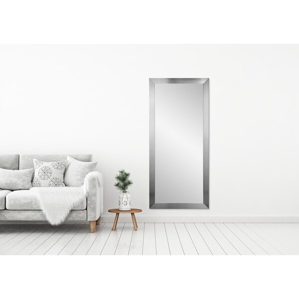 BrandtWorks American Made Stainless Silver 32 x 66-inch Floor Mirror