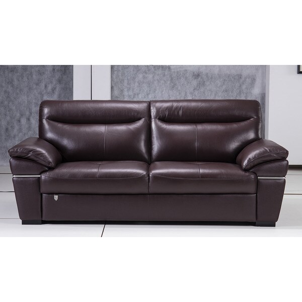 American Eagle Dark Chocolate Italian Leather Sofa