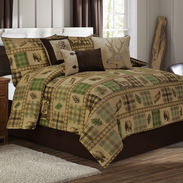 Woodland Tan and Brown 7-piece Printed Duvet Set