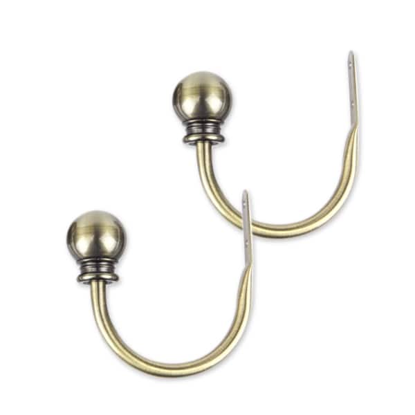 InStyleDesign Rosa Decorative Finial Holdback/Tieback (Pair) - n/a - Antique/Brass Finish - Antique Brass