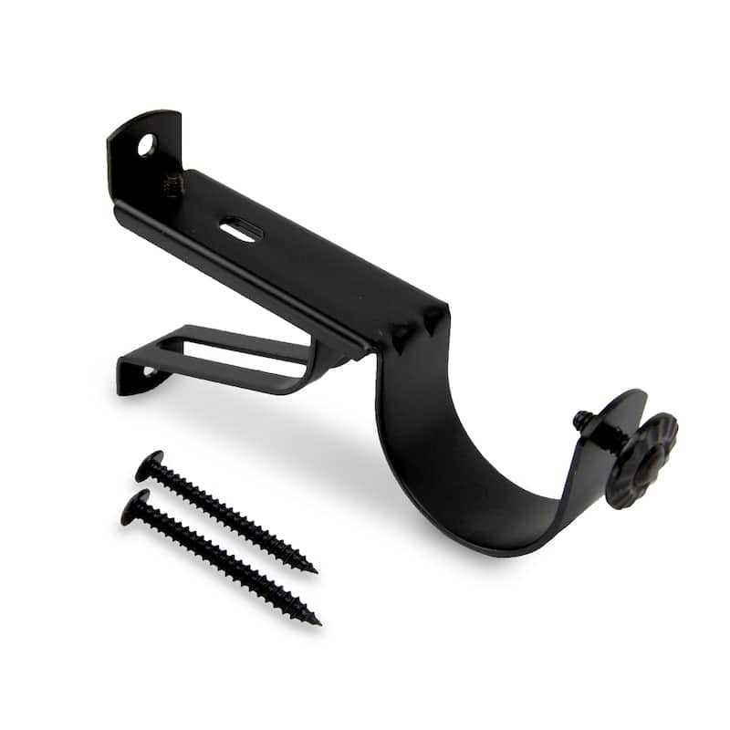 InStyleDesign 1.5 inch Curtain Rod Wall Bracket - n/a - Black