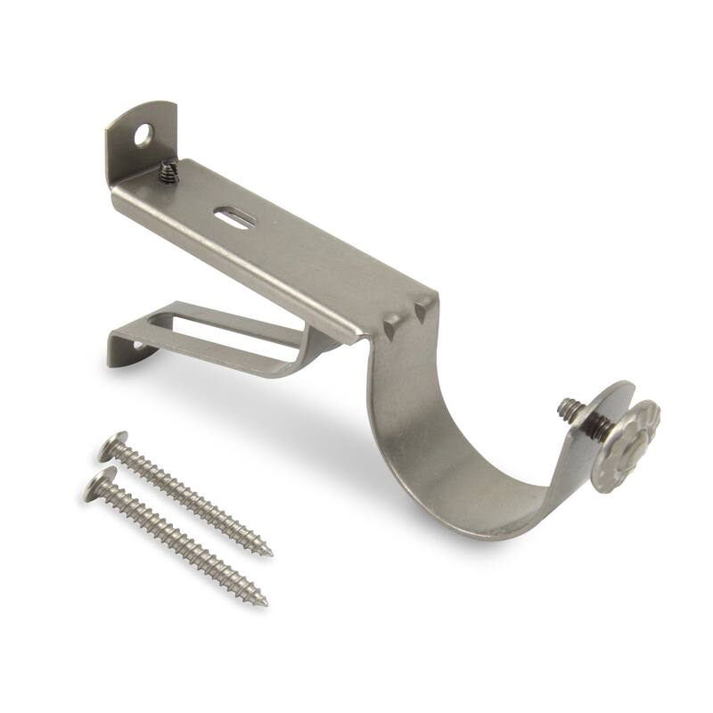 InStyleDesign 1.5 inch Curtain Rod Wall Bracket - n/a - satin nickel