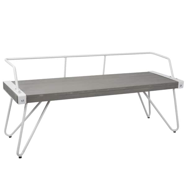 slide 2 of 14, Carbon Loft Salk Industrial Dining / Entryway Bench White/Grey