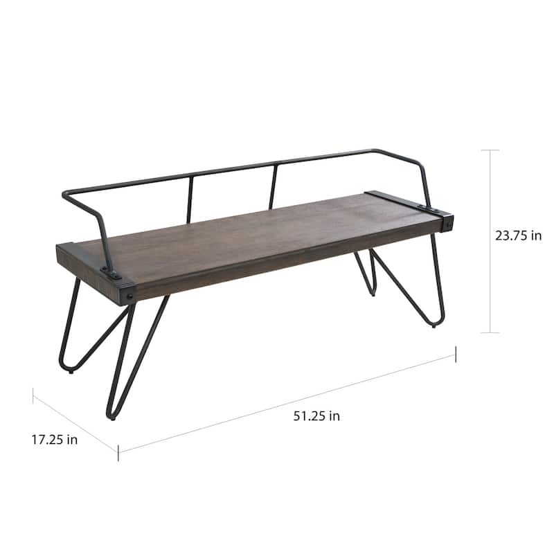 Carbon Loft Salk Industrial Dining / Entryway Bench