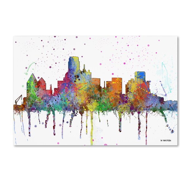 Marlene Watson Dallas Texas Skyline Mclr 1 Canvas Art Bed Bath