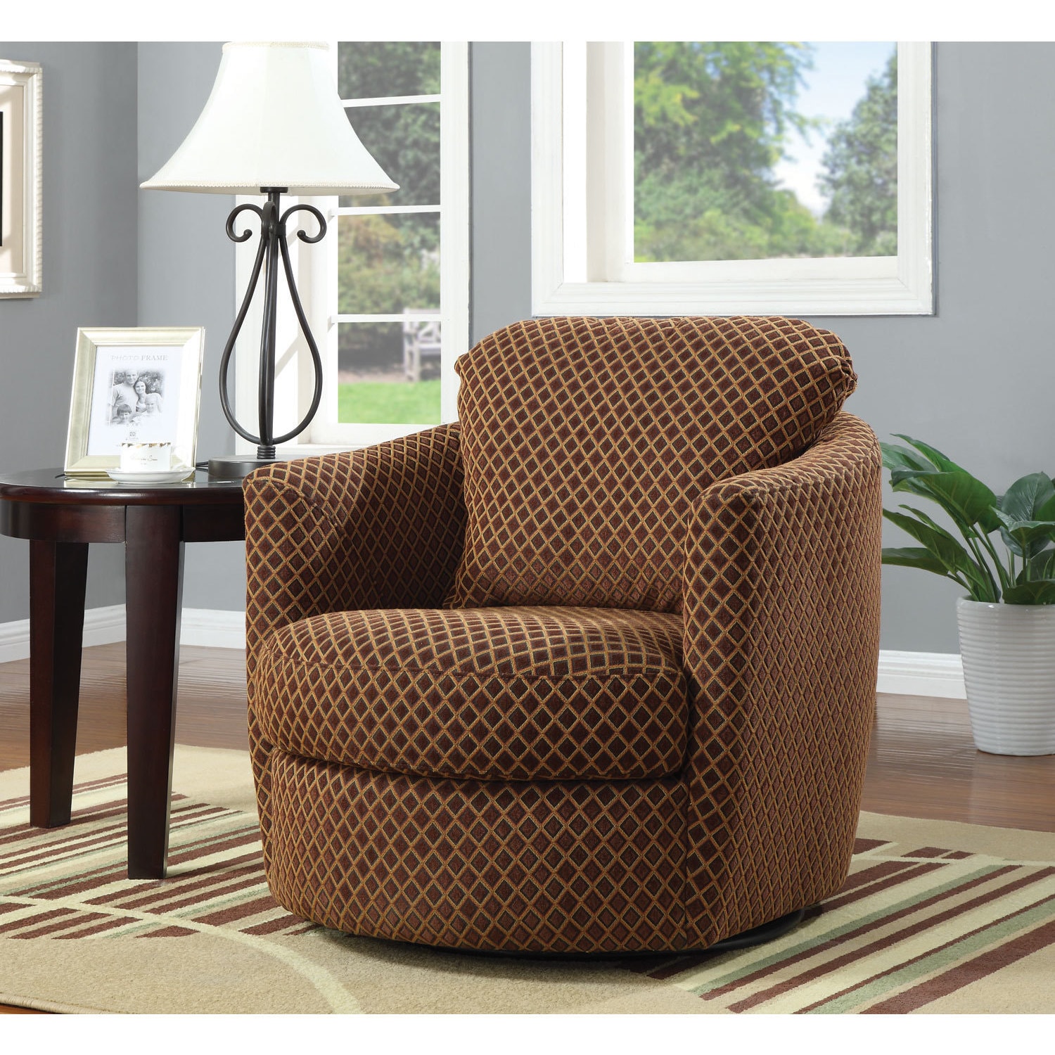 Coaster Company Printed Swivel Barrel Chair Bed Bath Beyond