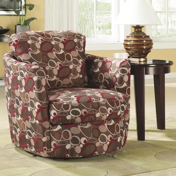Coaster Company Printed Swivel Barrel Chair - Overstock - 12185998