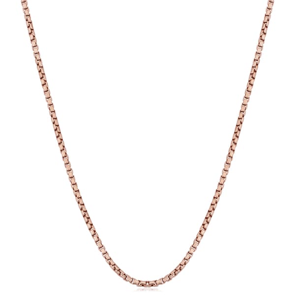Fremada Italian Rose Gold over Sterling Silver 1-mm Round Box Chain Necklace (16 - 36 inches). Opens flyout.