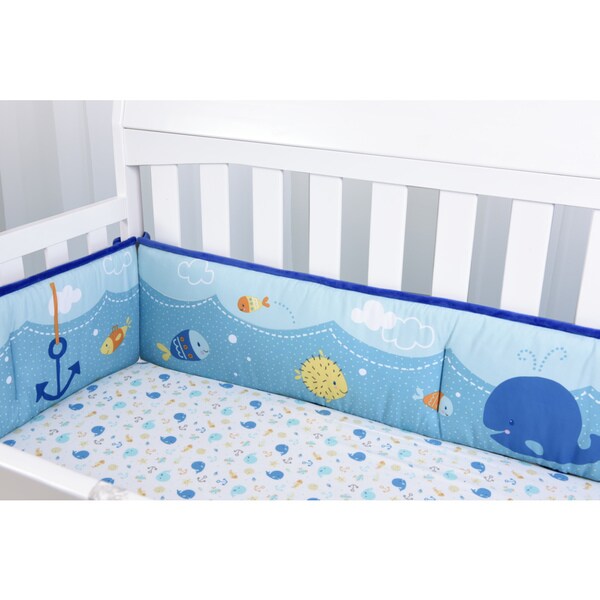 blue crib bumper