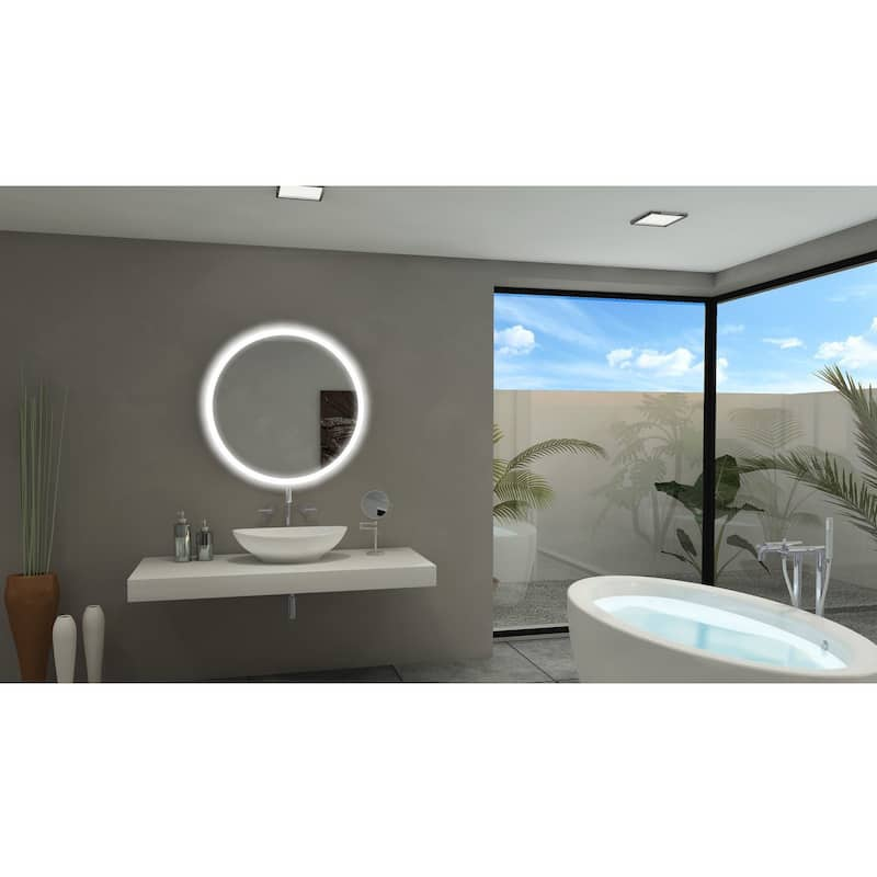 Ib Mirror Backlit Round Bathroom Mirror - On Sale - Bed Bath & Beyond 