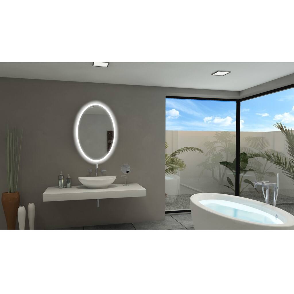 IB Backlit Oval Bathroom Mirror