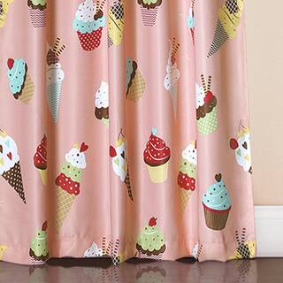 Shop Lush Decor Cupcake Ice Cream Pink Window Curtain Panel Pair