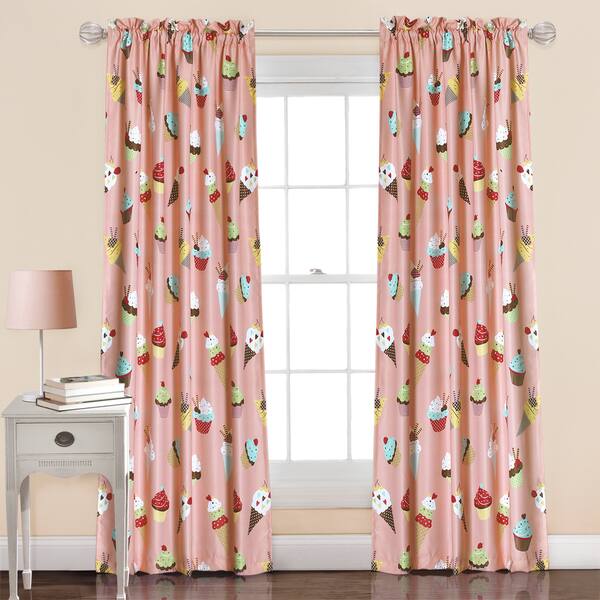 Shop Lush Decor Cupcake Ice Cream Pink Window Curtain Panel Pair